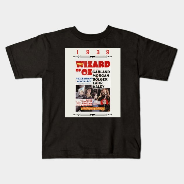 The Wizard of Oz 1939 Movie Poster Kids T-Shirt by All Thumbs